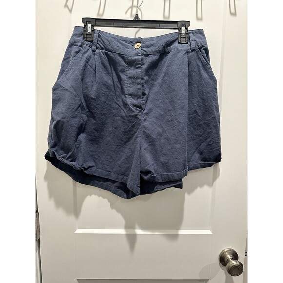 Women’s Free People Blue Knit Size L Shorts - Picture 1 of 6